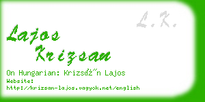 lajos krizsan business card